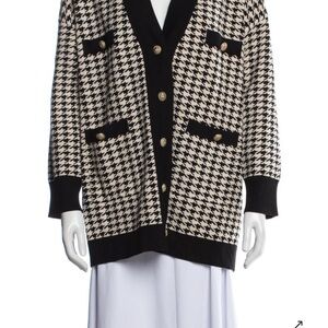 Sandro Black and White Houndstooth Blazer